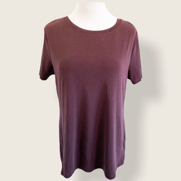 Garage Burgundy Cross Back Detail Tee - Size XSmall